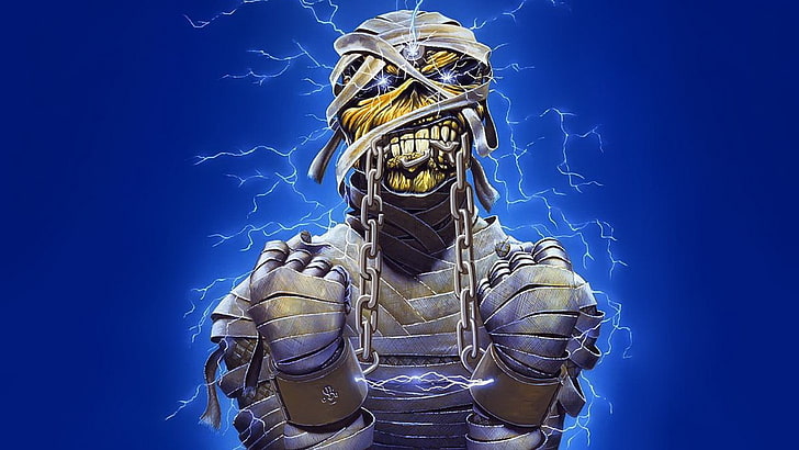 A ilustração da múmia, Iron Maiden, múmia, Eddie, mascote da banda, HD papel de parede