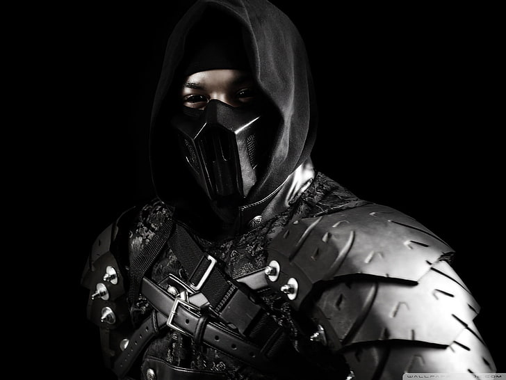 man with black mask digital wallpaper, Thief, Rogue, Noob Saibot, Mortal Kombat X, video games, HD wallpaper