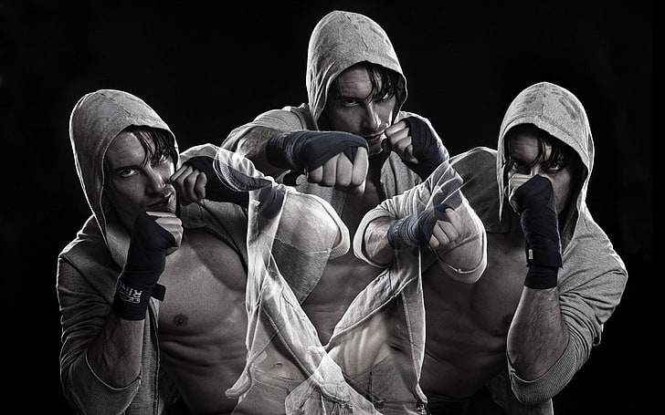 Boxing motion-Sports Wallpapers, men's gray hoodie and black gloves, HD wallpaper