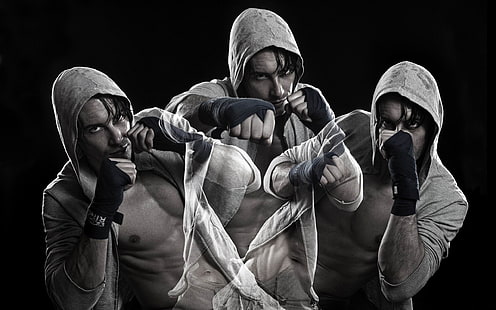 Boxning motion-Sports Wallpapers, grå hoodie för män och svarta handskar, HD tapet HD wallpaper