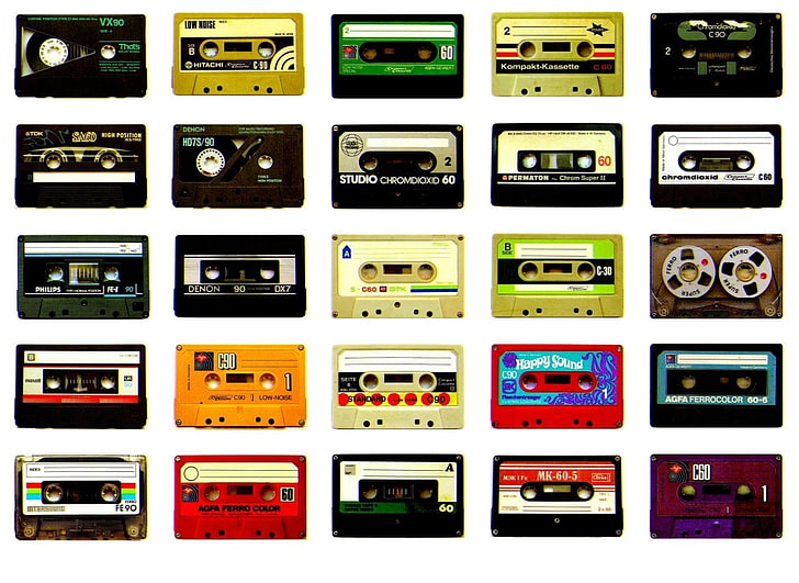 lote de cintas de cassette, Música, Cassette, Retro, Fondo de pantalla HD