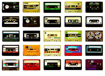 lotto di cassette, musica, cassette, retro, Sfondo HD HD wallpaper