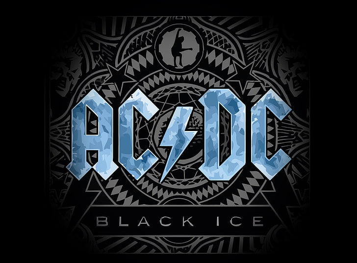 AC / DC Black Ice Concept Art HD Wallpaper, AC / DC Black Ice logo, Music, Black, Album, concept art, acdc, black ice, HD тапет