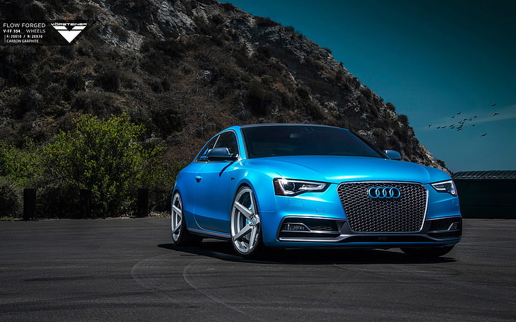 blå Audi coupe, Vorsteiner, Audi, Audi S5, HD tapet
