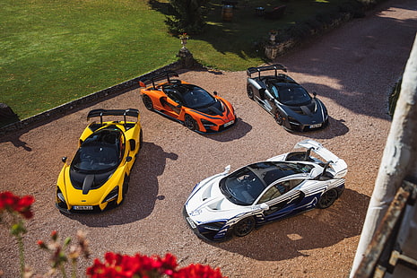 McLaren, McLaren Senna, Black Car, Car, Orange Car, Sport Car, Supercar, Vehicle, Yellow Car, HD тапет HD wallpaper