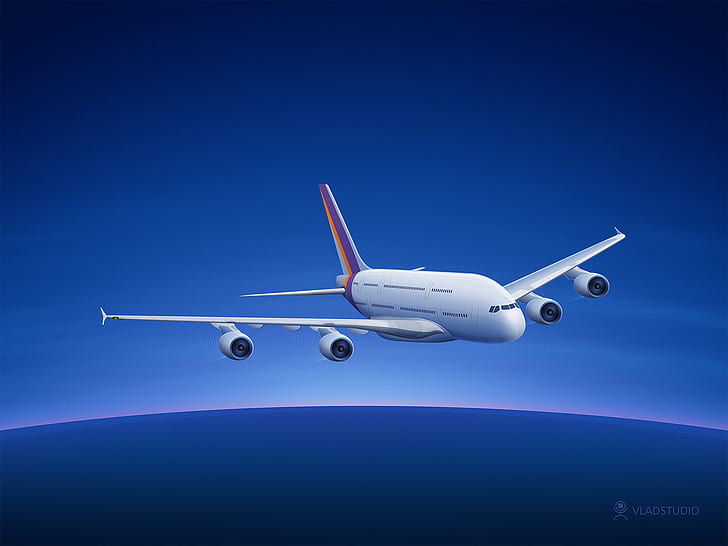エアバスA380、エアバス、A380、 HDデスクトップの壁紙