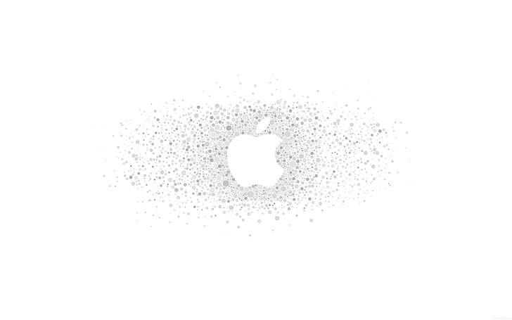 лого, изкуство, ябълка, дъга, минимално, бяло, HD тапет
