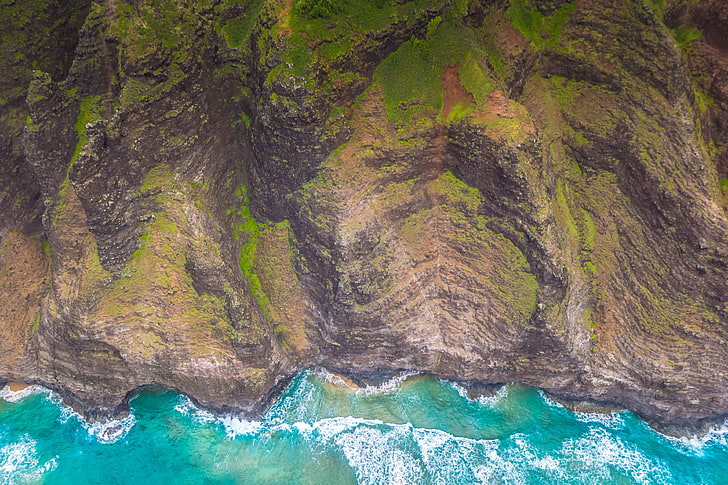 cliff coast, hawaii, island, kauai, HD wallpaper