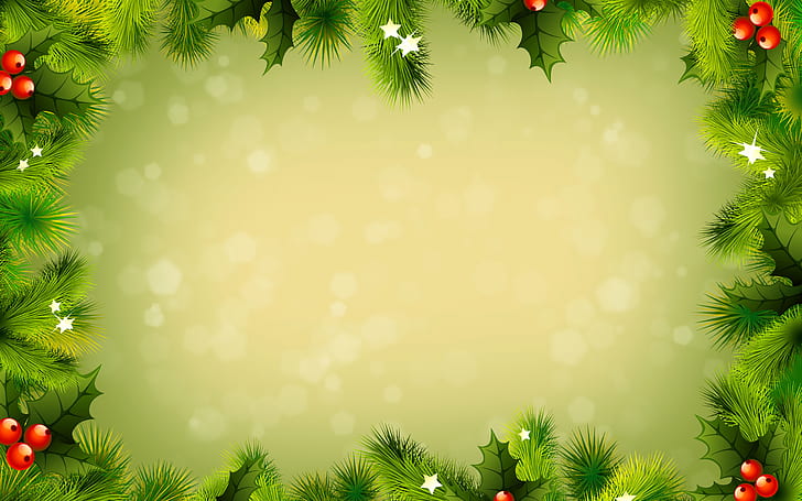 Коледа, Рамка, Зелено, Фон, Празник, зелена и червена коледна рамка с фонов тапет, Коледа, рамка, зелен, фон, празник, HD тапет