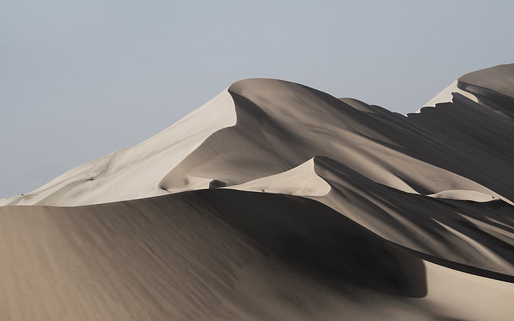 white dessert sand, landscape photography of sand mountain, sand, nature, dunes, landscape, desert, HD wallpaper