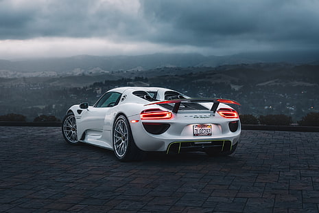 weiß, hypercar, Porsche 918, HD-Hintergrundbild HD wallpaper
