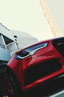 red car headlight, Audi, RS6, Audi RS6 Avant, Quattro, car, HD wallpaper HD wallpaper