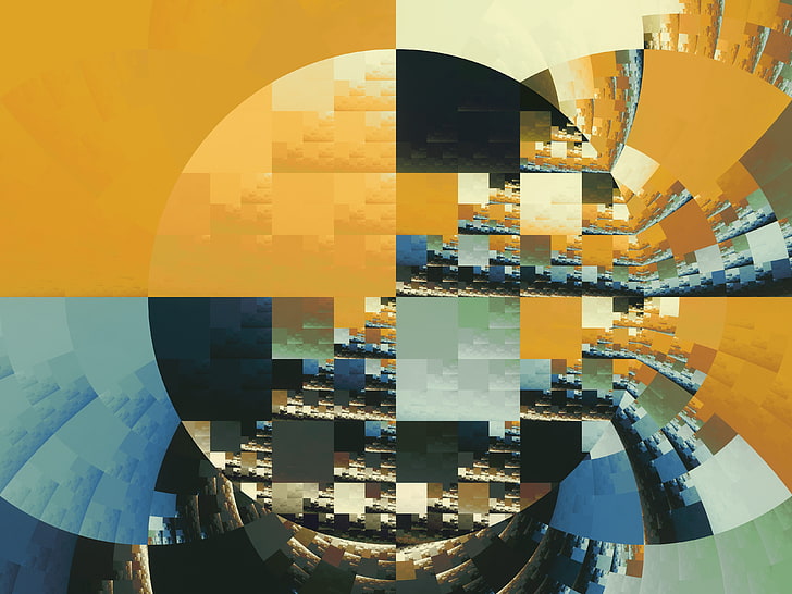 fraktal, digitale kunst, gelb, kreis, HD-Hintergrundbild