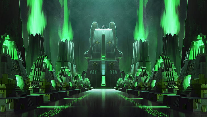 مقبرة ، Necrons ، Warhammer ، Warhammer 40000 ، monoliths ، متراصة، خلفية HD
