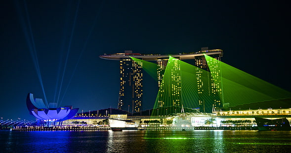 Binalar, Marina Bay Sands, Singapur, HD masaüstü duvar kağıdı HD wallpaper