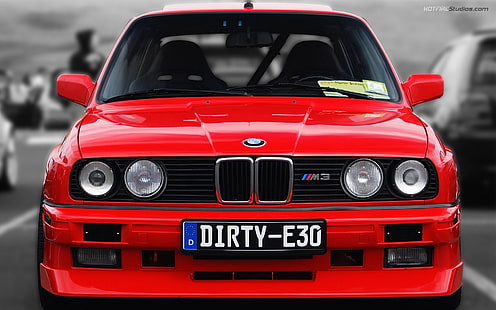 BMW, BMW E30, kırmızı, araba, BMW M3, HD masaüstü duvar kağıdı HD wallpaper