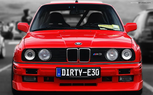 BMW, carro, BMW M3, BMW E30, vermelho, HD papel de parede HD wallpaper