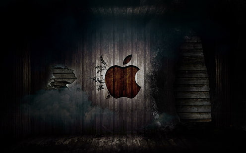 Издълбано лого на Apple, лого на ябълка, компютри, 1920x1200, ябълка, macintosh, HD тапет HD wallpaper