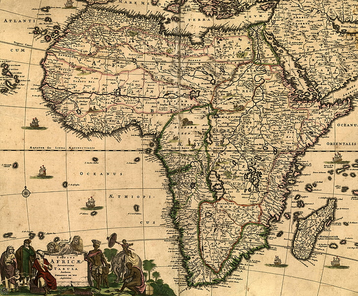 travel, map, Africa, geography, Frederick de wit, 1688, HD wallpaper