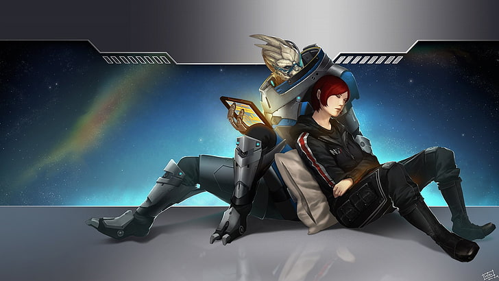 Mass Effect, Mass Effect 3, Командующий Шепард, Гаррус Вакариан, HD обои