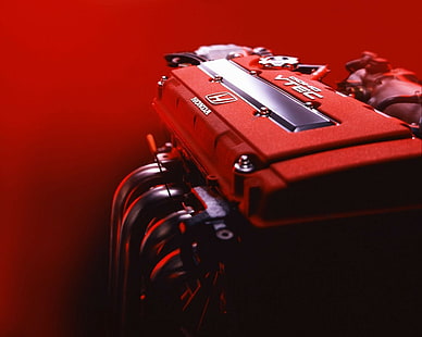 honda japońskie samochody jdm typ r czerwone silniki b16 honda civic, Tapety HD HD wallpaper