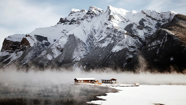 paesaggio di montagna, Canada, montagne, neve, inverno, natura, paesaggio, Sfondo HD