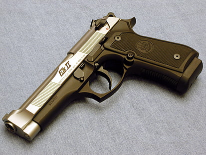 черно-серый полуавтоматический пистолет, пистолет, обои, ствол, оружие, Италия, обои, Beretta, 96G, 96Джи, HD обои HD wallpaper