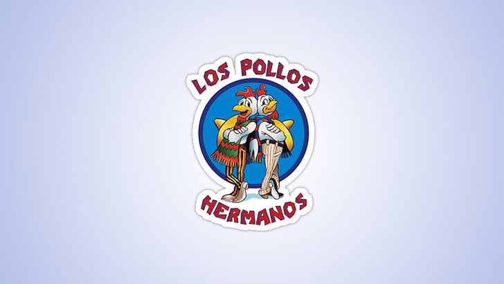 Los Pollos Hermanos, Melhor Chamada Saul, Breaking Bad, série de tv, fundo simples, fundo cinza, logotipo, texto, logotipo, HD papel de parede