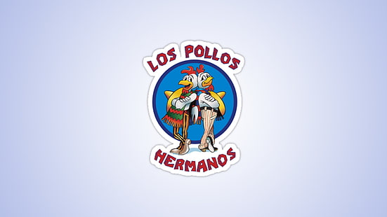Los Pollos Hermanos, Melhor Chamada Saul, Breaking Bad, série de tv, fundo simples, fundo cinza, logotipo, texto, logotipo, HD papel de parede HD wallpaper