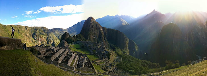osoba stojąca na szczycie góry w ciągu dnia, Machu Picchu, Peru, osoba, na szczycie, góra, dzień, iphone, panorama, inca, miasto cusco, dolina urubamba, kultura peruwiańska, pole tarasowe, azja, słynne miejsce, przyroda, andy, krajobraz, picchu, podróże, chiny - Azja Wschodnia, kultura południowoamerykańska, scenics, plener, dolina, mt Huayna Picchu, kultury, turystyka, wzgórze, Tapety HD