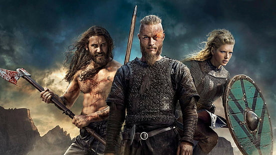 Serie TV, Vikings, Katheryn Winnick, Lagertha (Vikings), Ragnar Lothbrok, Travis Fimmel, Vikings (Serie TV), Sfondo HD HD wallpaper