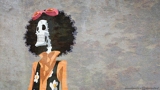 อะนิเมะ, One Piece, Brook (วันพีช), Minimalist, วอลล์เปเปอร์ HD HD wallpaper