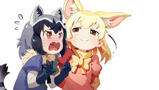 Anime, Teman Kemono, Fennec (Teman Kemono), Raccoon (Teman Kemono), Wallpaper HD HD wallpaper
