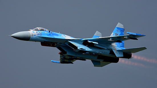المقاتلات النفاثة ، Sukhoi Su-27 ، طائرة ، طائرة مقاتلة ، طائرة حربية، خلفية HD HD wallpaper
