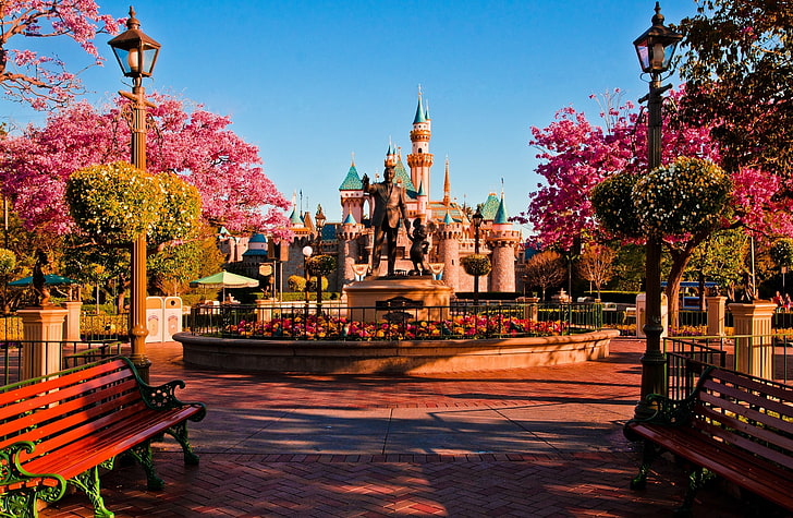 Disneyland Hub, kastil Disneyland, Arsitektur, Kastil, Disneyland, Wallpaper HD