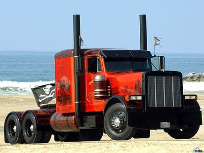 Peterbilt, plataformas, semi, tractores, camiones, Fondo de pantalla HD HD wallpaper