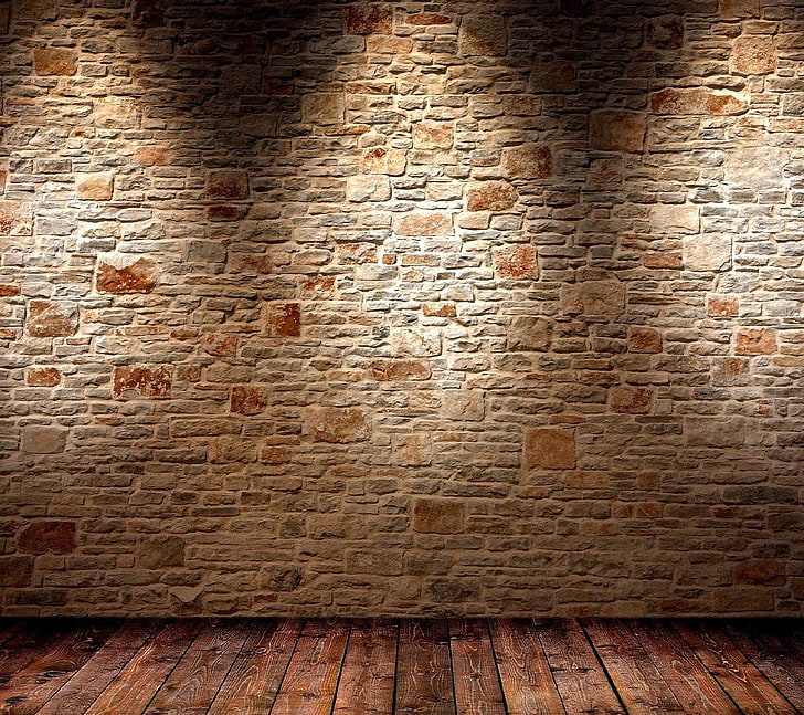 parede de tijolo marrom, textura, parede, HD papel de parede