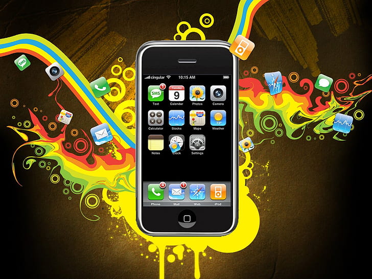 Desain Vektor iPhone, desain, iphone, vektor, Wallpaper HD