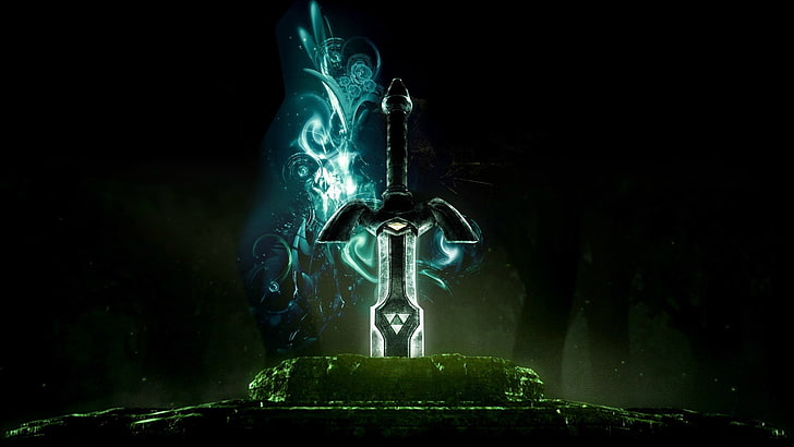 wallpaper pedang hitam dan abu-abu, The Legend of Zelda, Master Sword, Wallpaper HD