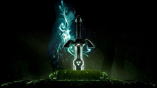 svart och grått svärd tapet, The Legend of Zelda, Master Sword, HD tapet HD wallpaper