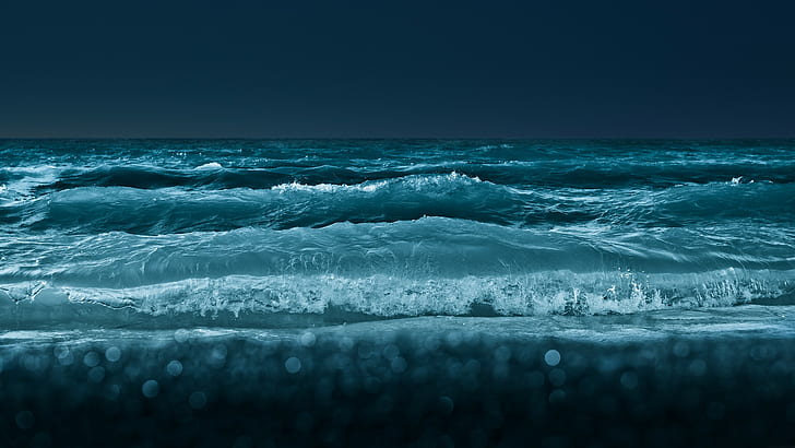 вода, волны, море, горизонт, природа, HD обои