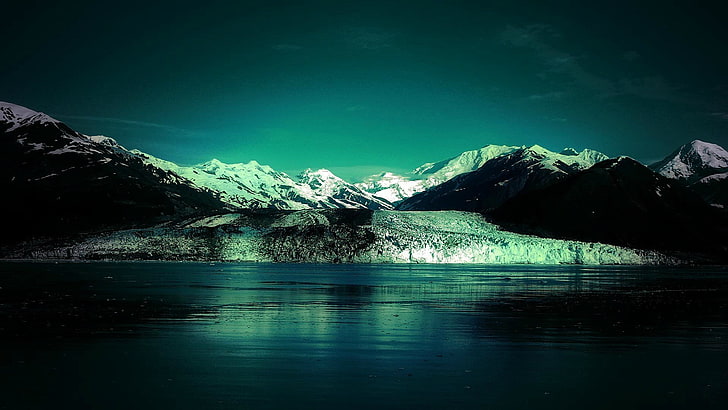 눈 덮인 산, 산, 눈, 호수, HD 배경 화면