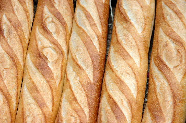 loaf breads, bread, baguette, HD wallpaper