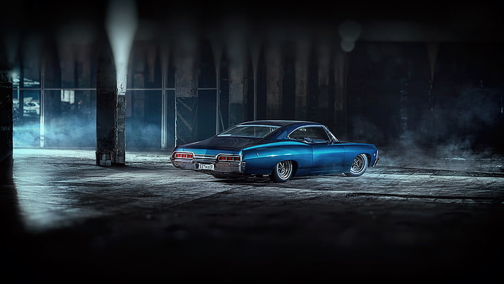 car, blue cars, vehicle, Chevrolet, Chevrolet Impala, HD wallpaper