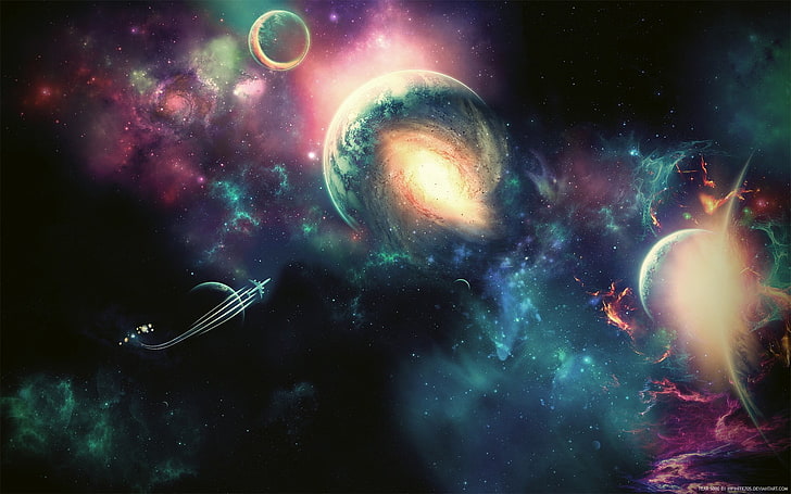 galaxy wallpaper, universum, planet, mond, weltraum, weltraumkunst, digitale kunst, HD-Hintergrundbild