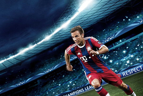 Fußballspielerfoto, Pro Evolution Soccer 2015, Mario Götze, Fußball, Bayern München, Bayern München, Fußballvereine, HD-Hintergrundbild HD wallpaper