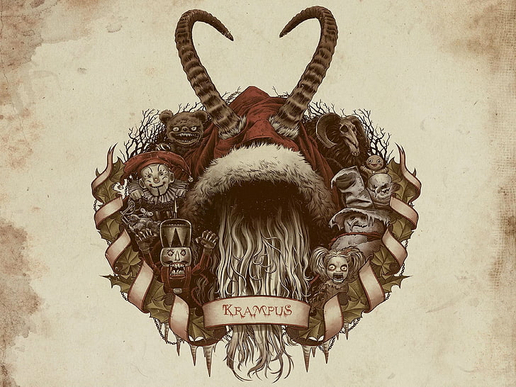 christmas, Dark, demon, Evil, horror, Krampus, monster, occult, story, HD wallpaper