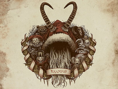 christmas, Dark, demon, Evil, horror, Krampus, monster, occult, story, HD wallpaper HD wallpaper