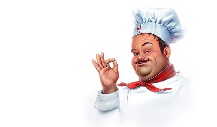 مزاج ، فن ، طباخ ، Smak ، Ricardo Chucky ، شعار Starburns Industries ، رئيس الطهاة، خلفية HD