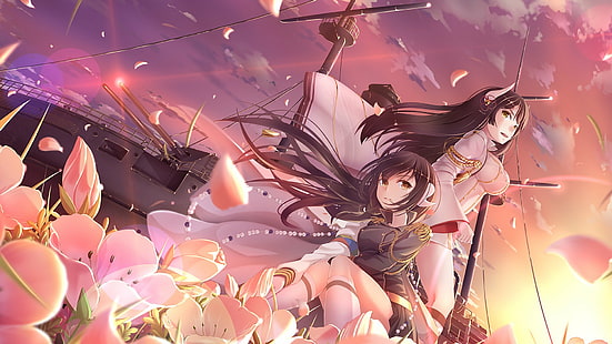 Anime, Azur Şeridi, Hiei (Azur Şeridi), Mikasa (Azur Şeridi), HD masaüstü duvar kağıdı HD wallpaper